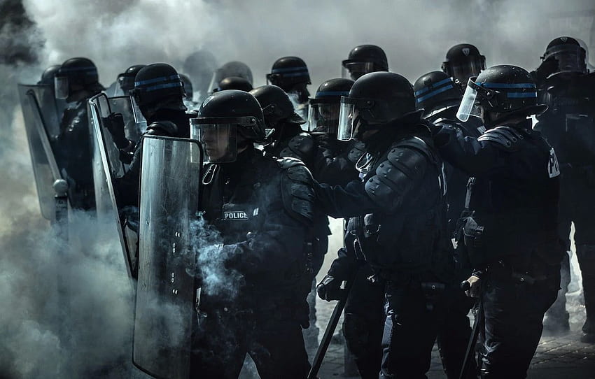 humo, policía, escudos para , sección Ð¼ÑÐ¶ÑÐ¸Ð½Ñ -, Antidisturbios fondo de pantalla